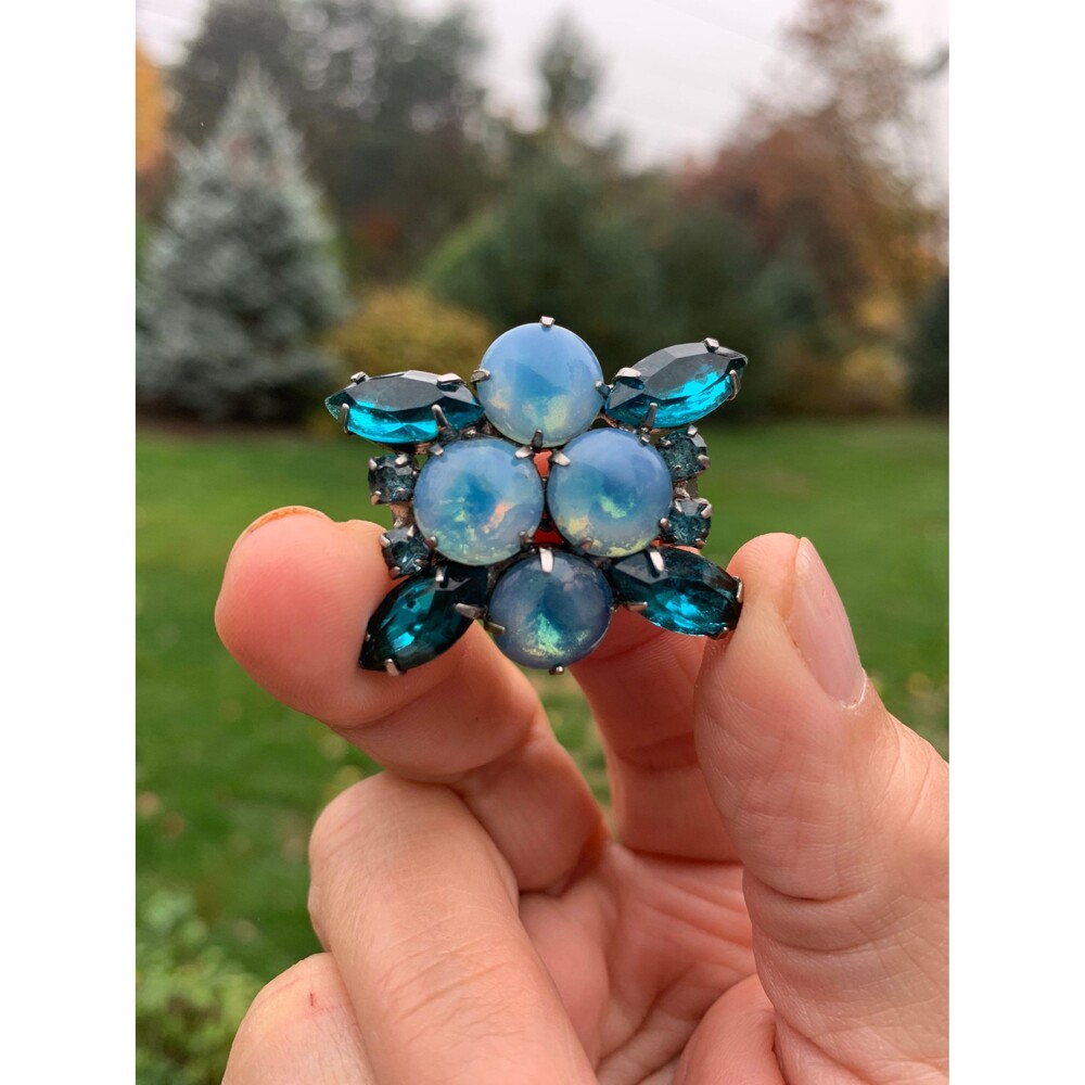 Vintage blue brooch in beautiful condition - Picture 2 of 9